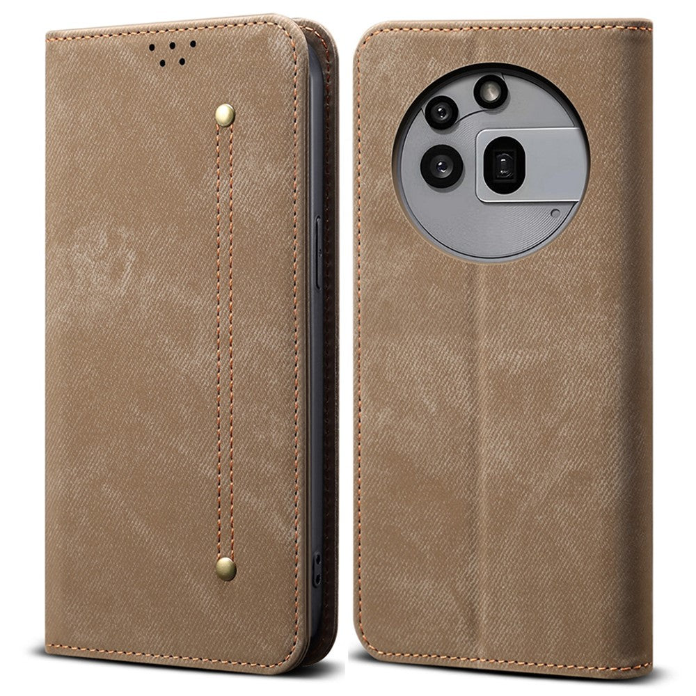 Nothing Phone (3a) Pro Case Jeans Cloth Texture Anti-Scratch Leather S