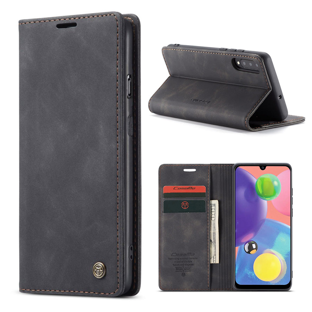 CaseMe Samsung Galaxy A70s Vintage Case - Black