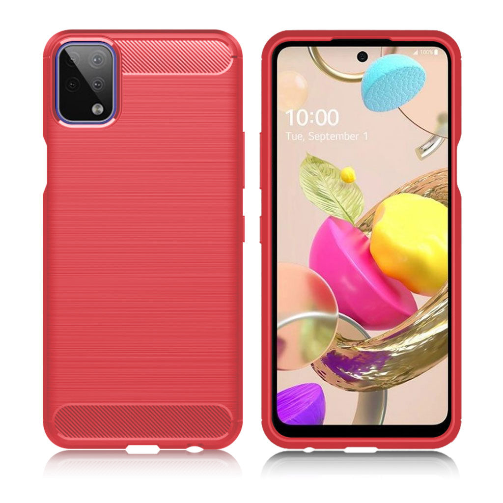 Carbon Flex case - LG K42 - Red