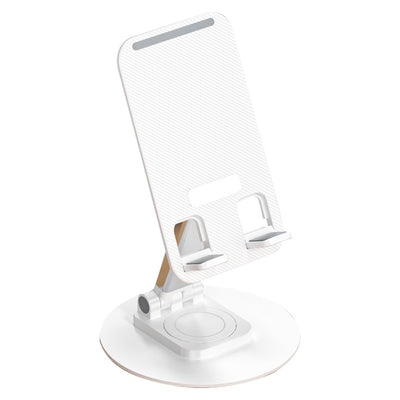 Universal desktop rotatable phone and tablet holder - White