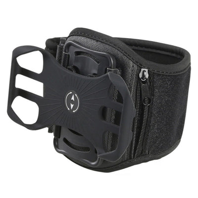 Detachable 4-Claw Silicone Strap Phone Holder Armband Zipper Bag