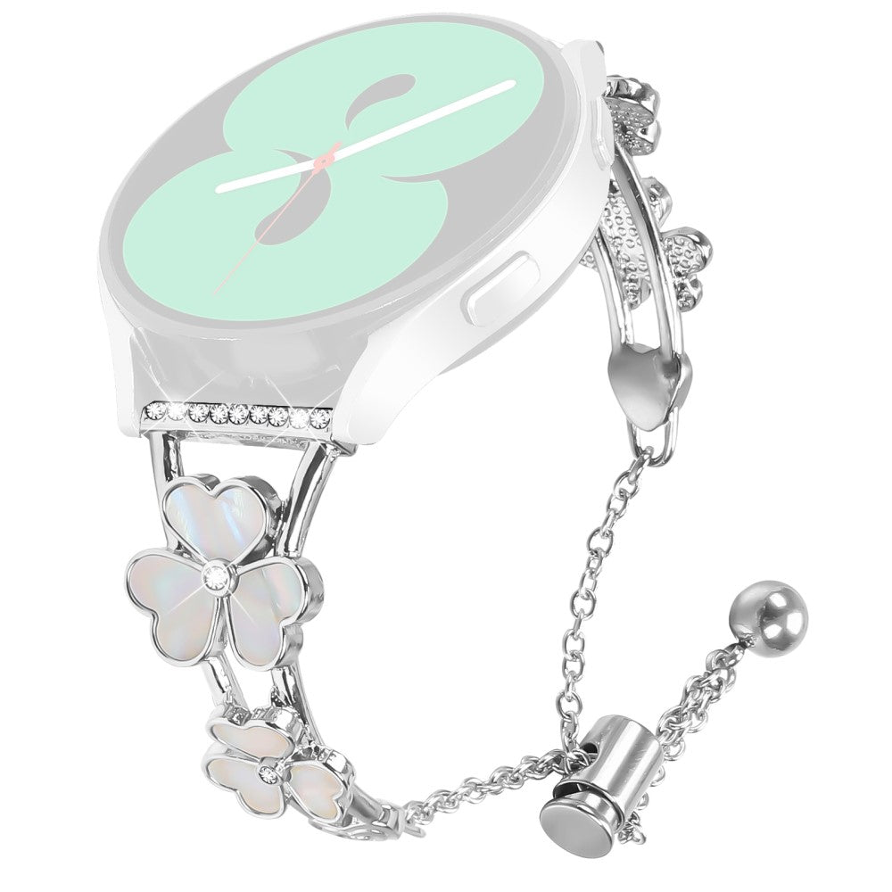 Misfit Vapor Watchband Heart Clover Decor Silver Zinc Alloy Metal Stra