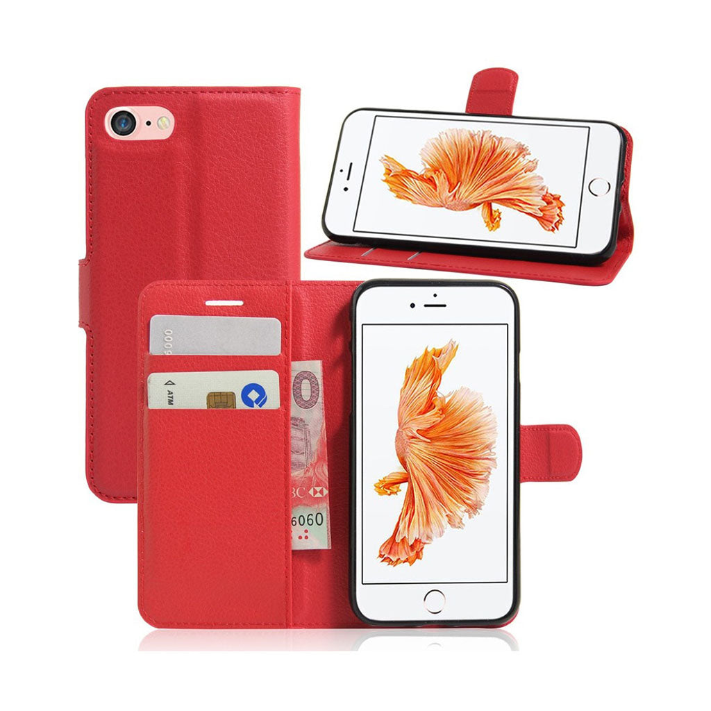 Laudrup iPhone 7 8 Litchi Grain Leather Wallet Stand