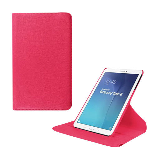 Jessen Samsung Galaxy Tab E 9.6 Leather Rotary Stand – Hot Pink
