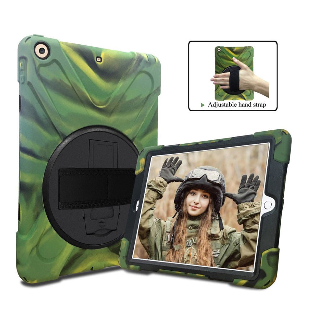 iPad X Shape kickstand combo hand holder strap Camouflage