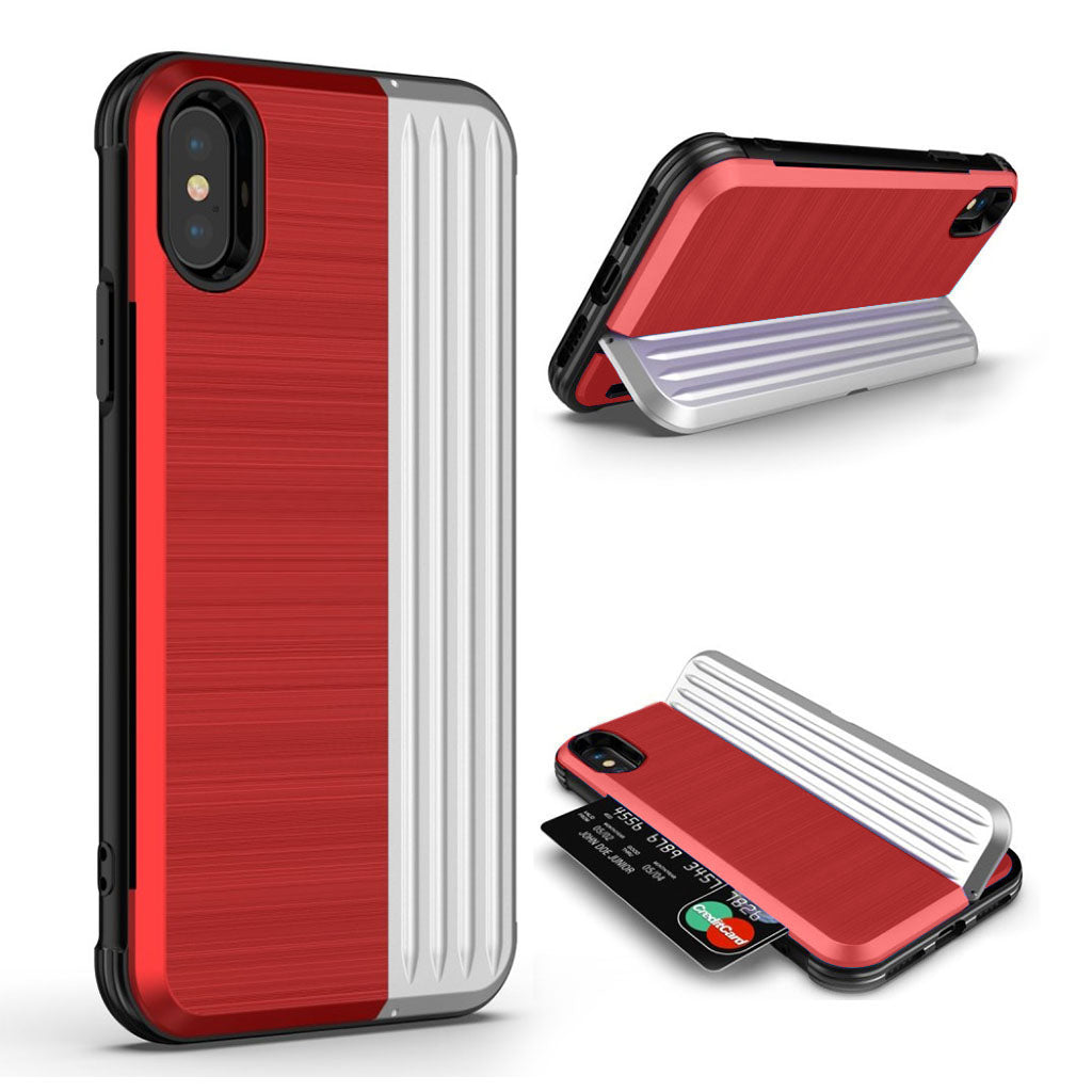 ANGIBABE iPhone Xr kickstand hybrid case - Red / Silver