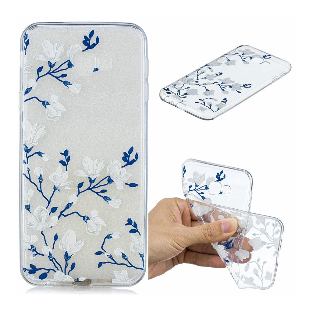 Samsung Galaxy J4 Plus (2018) embossed pattern case - White Flower