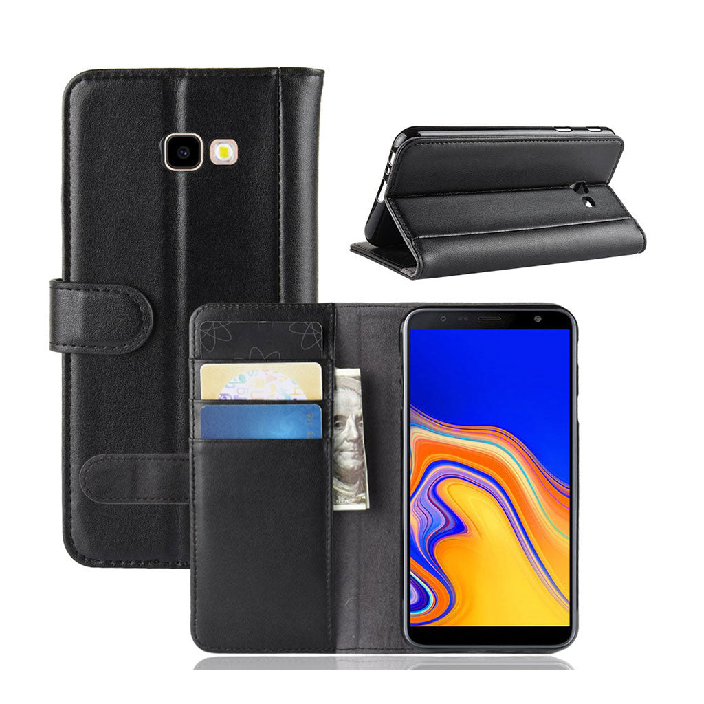 Samsung Galaxy J4 Plus (2018) split leather case - Black