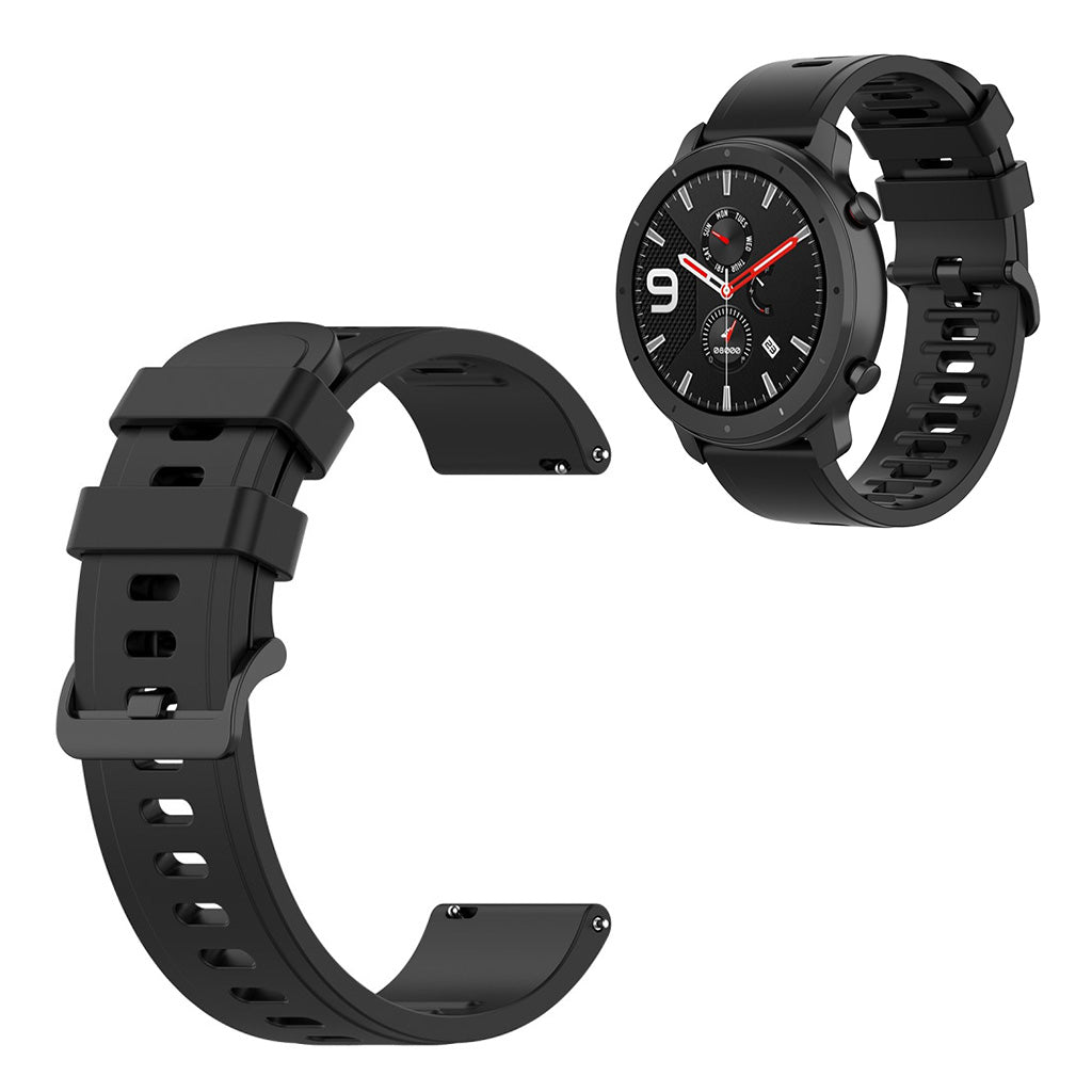 Universal simple design silicone watch band - Black / Size: L