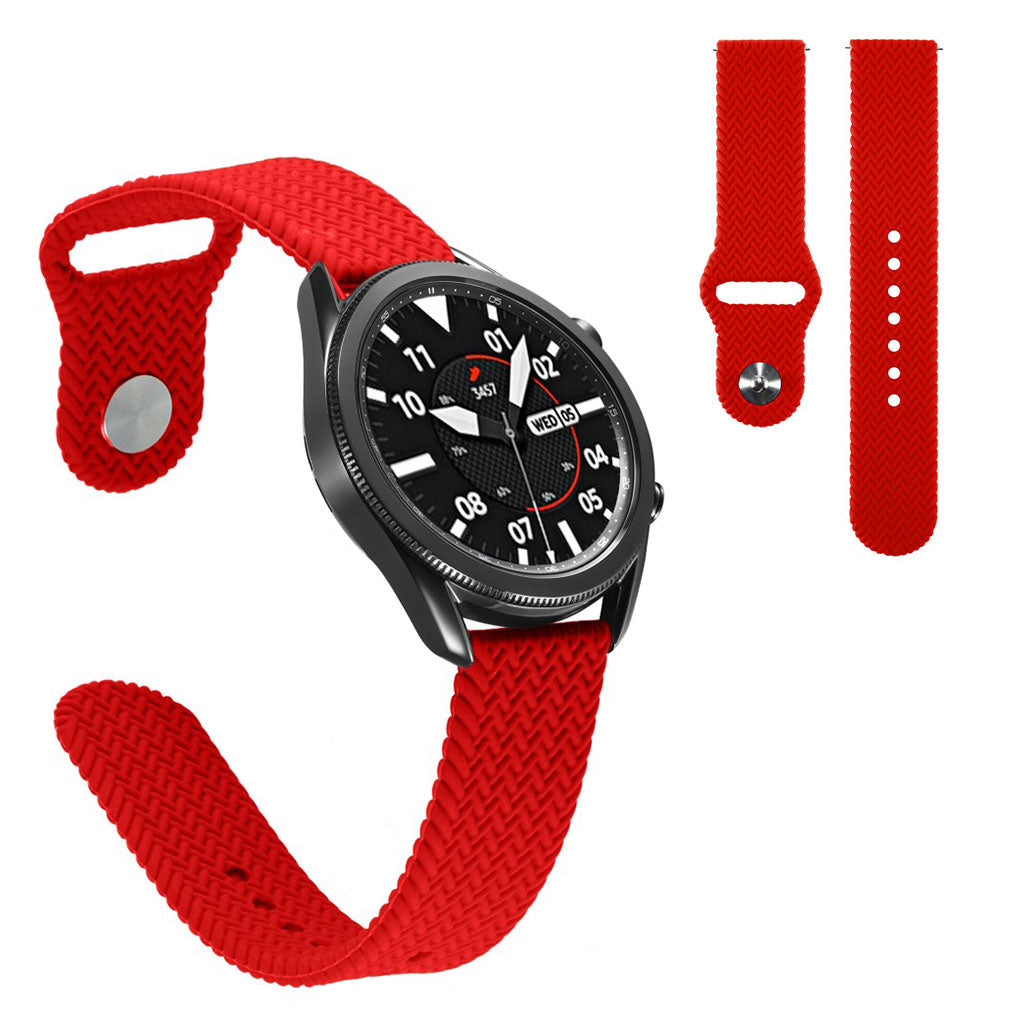 20mm Universal woven design silicone watch band - Red
