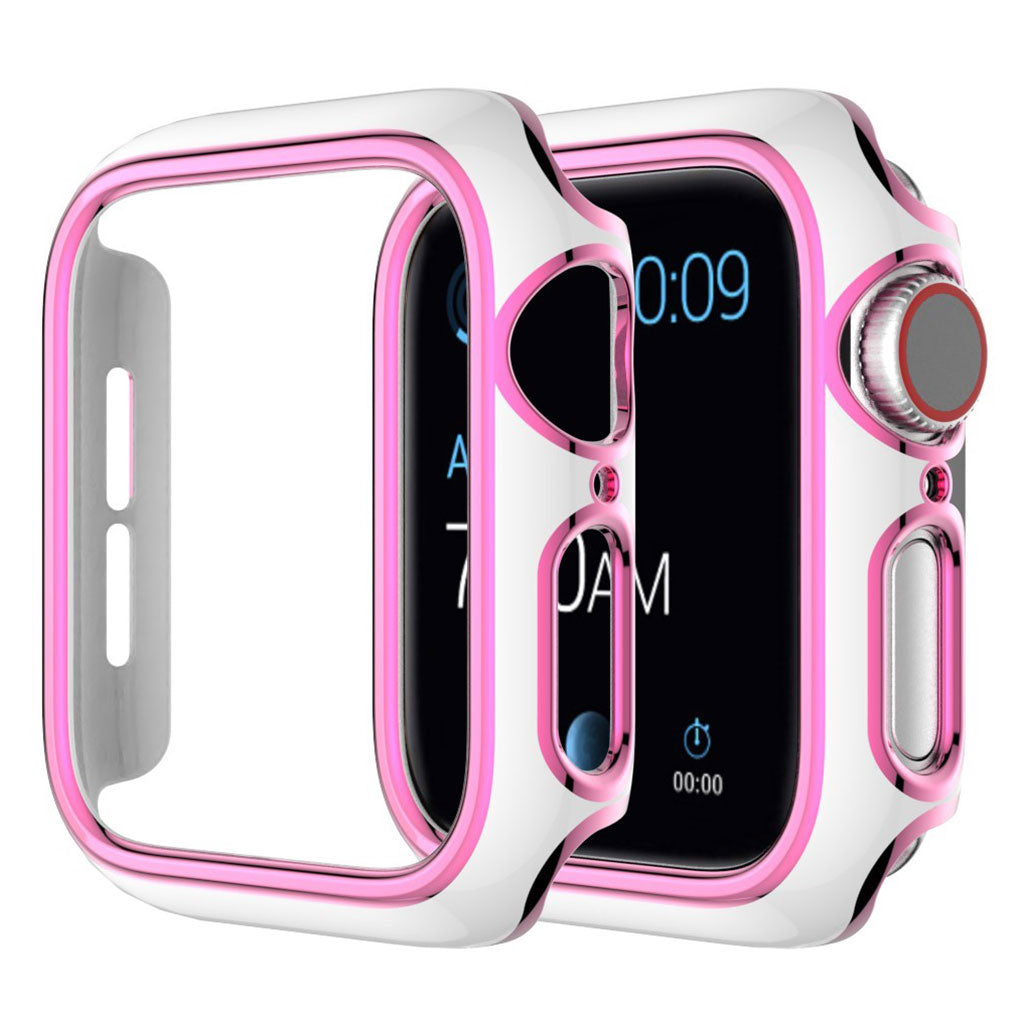 Shiny color adornment cover for Apple Watch Series 3/2/1 42mm - White / Pink