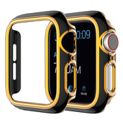 Shiny color adornment cover for Apple Watch Series 3/2/1 42mm - Black / Rose Gold
