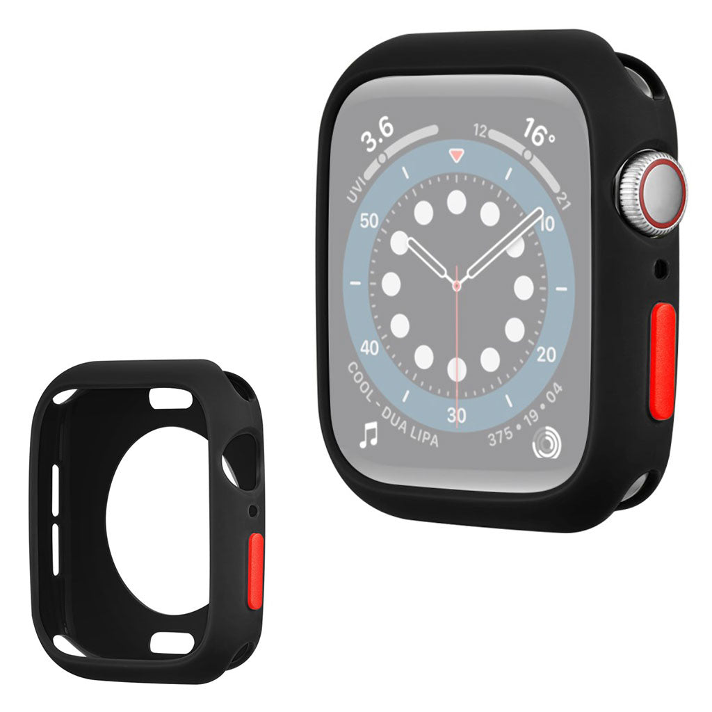 Apple Watch Series 3/2/1 38mm candy color silicone frame - Black / Red