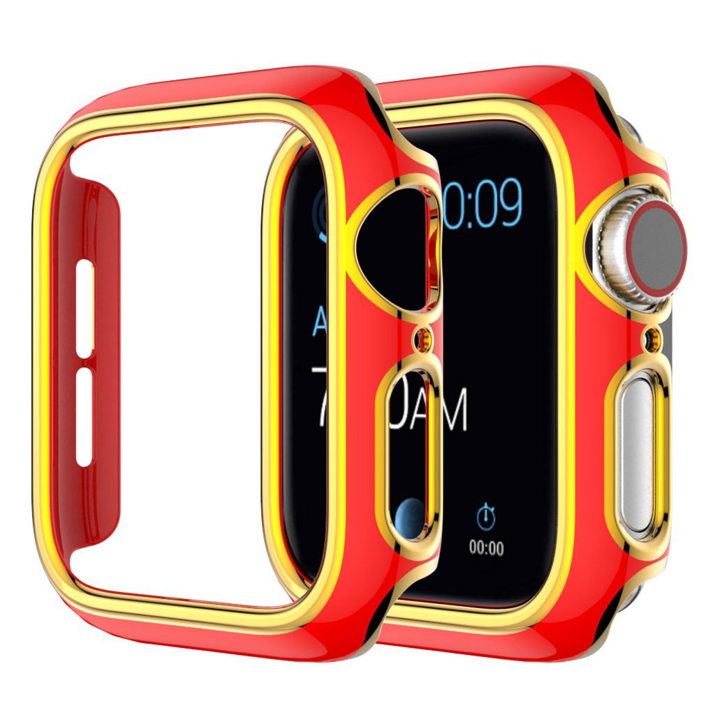 Shiny color adornment cover for Apple Watch Series 3/2/1 38mm - Red / Gold