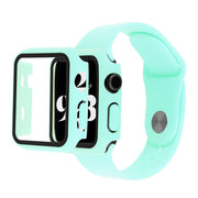 Apple Watch Series 6 / 5 40mm cover with tempered glass + watch band - Cyan