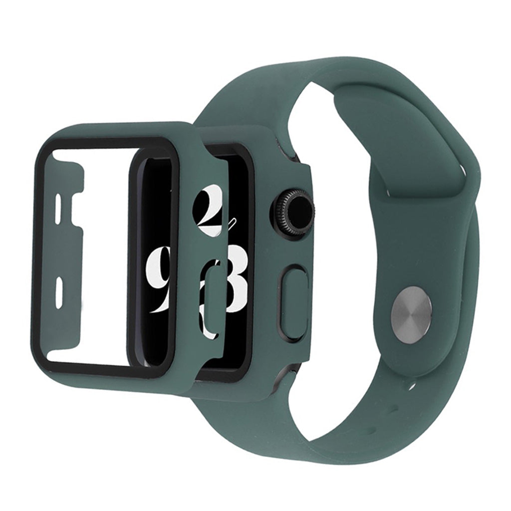 Apple Watch Series 6 / 5 40mm cover with tempered glass + watch band - Dark Green