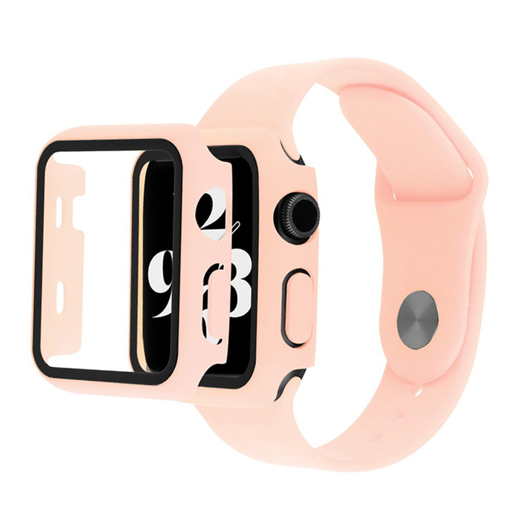 Apple Watch Series 6 / 5 40mm cover with tempered glass + watch band - Light Pink