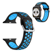 Dual color silicone watch band for Apple Watch Series 6 / 5 40mm - Black / Blue