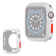 Apple Watch Series 6 / 5 40mm candy color silicone frame - White / Red
