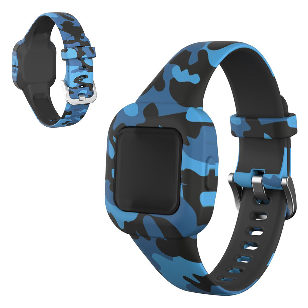 Garmin Vivofit Jr 3 pattern in silicone watch band - Camouflage Blue