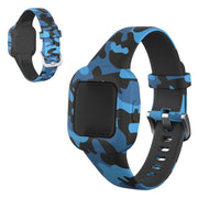 Garmin Vivofit Jr 3 pattern in silicone watch band - Camouflage Blue