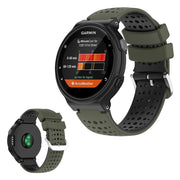 Two-tone silicone watch band for Garmin Forerunner devices - Army Green / Black