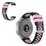 18mm Garmin Vivoactive 4S / Vivomove 3S dual color silicone watch band - Black / Pink