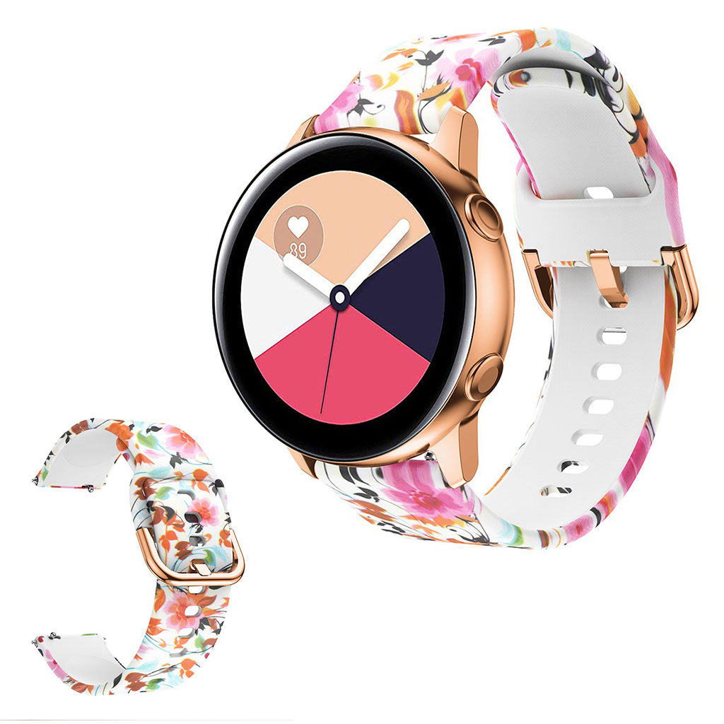 Picturesque pattern silicone watch band for Amazfit and Samsung watch - Bird and Flower