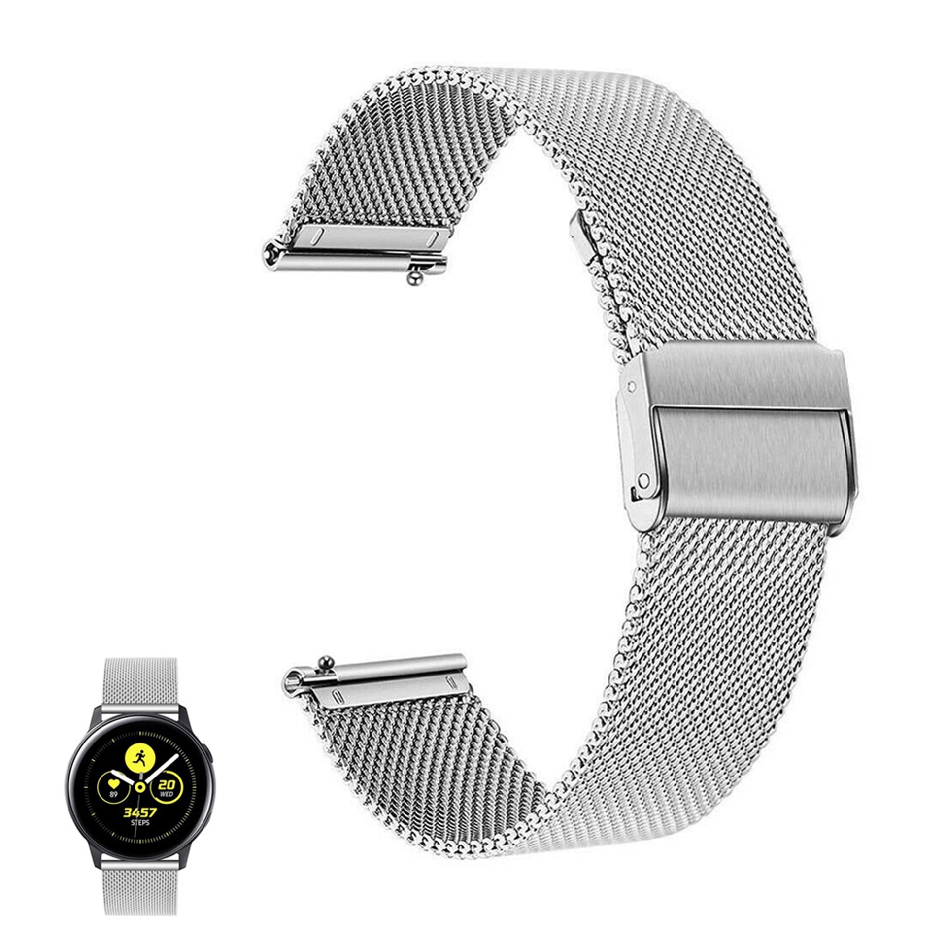 22mm Universal double buckle stainless steel watch band