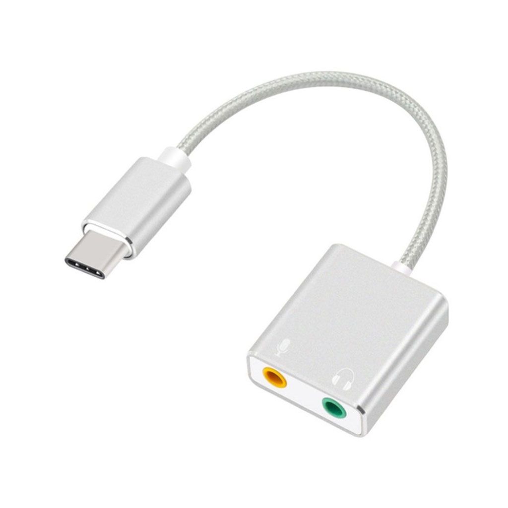 Universal Type C audio adapter external stereo sound card 3.5mm jack