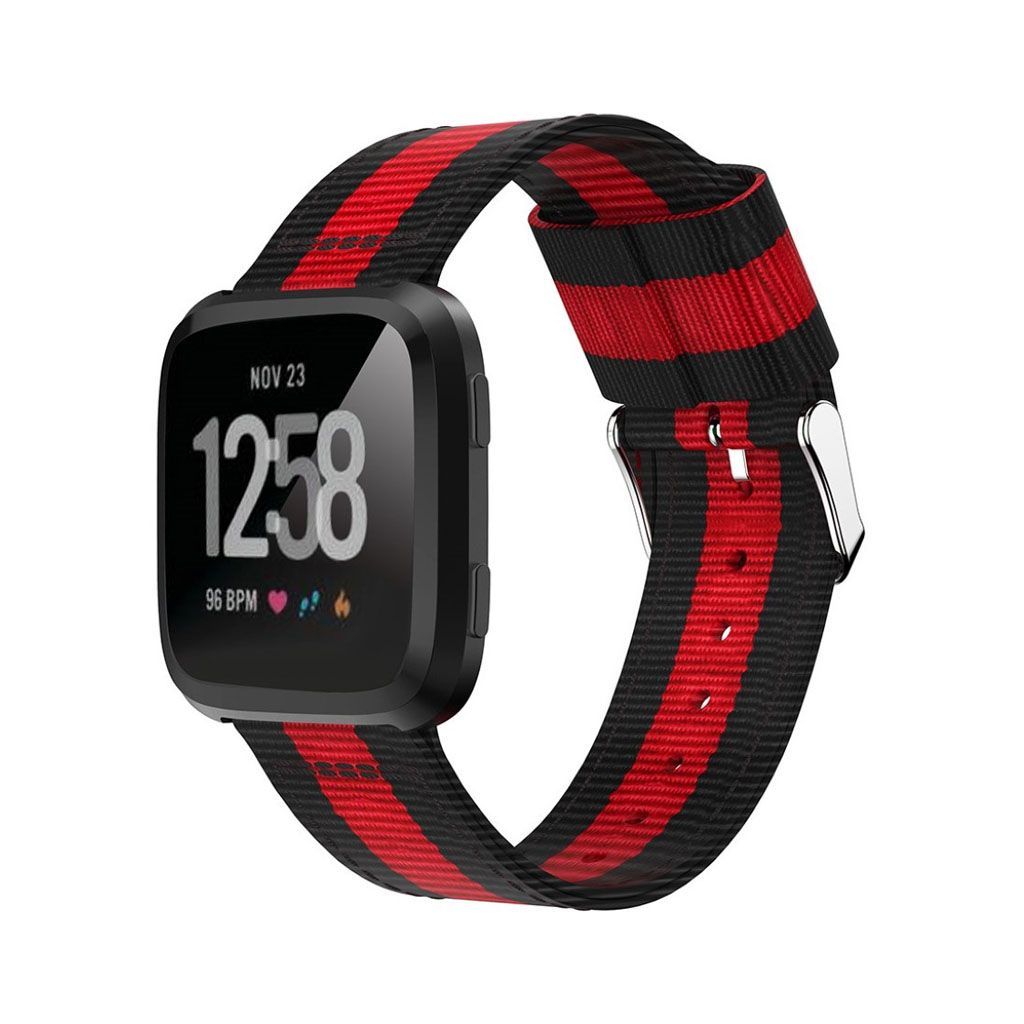 Fitbit Versa adjustable woven nylon watchband Red