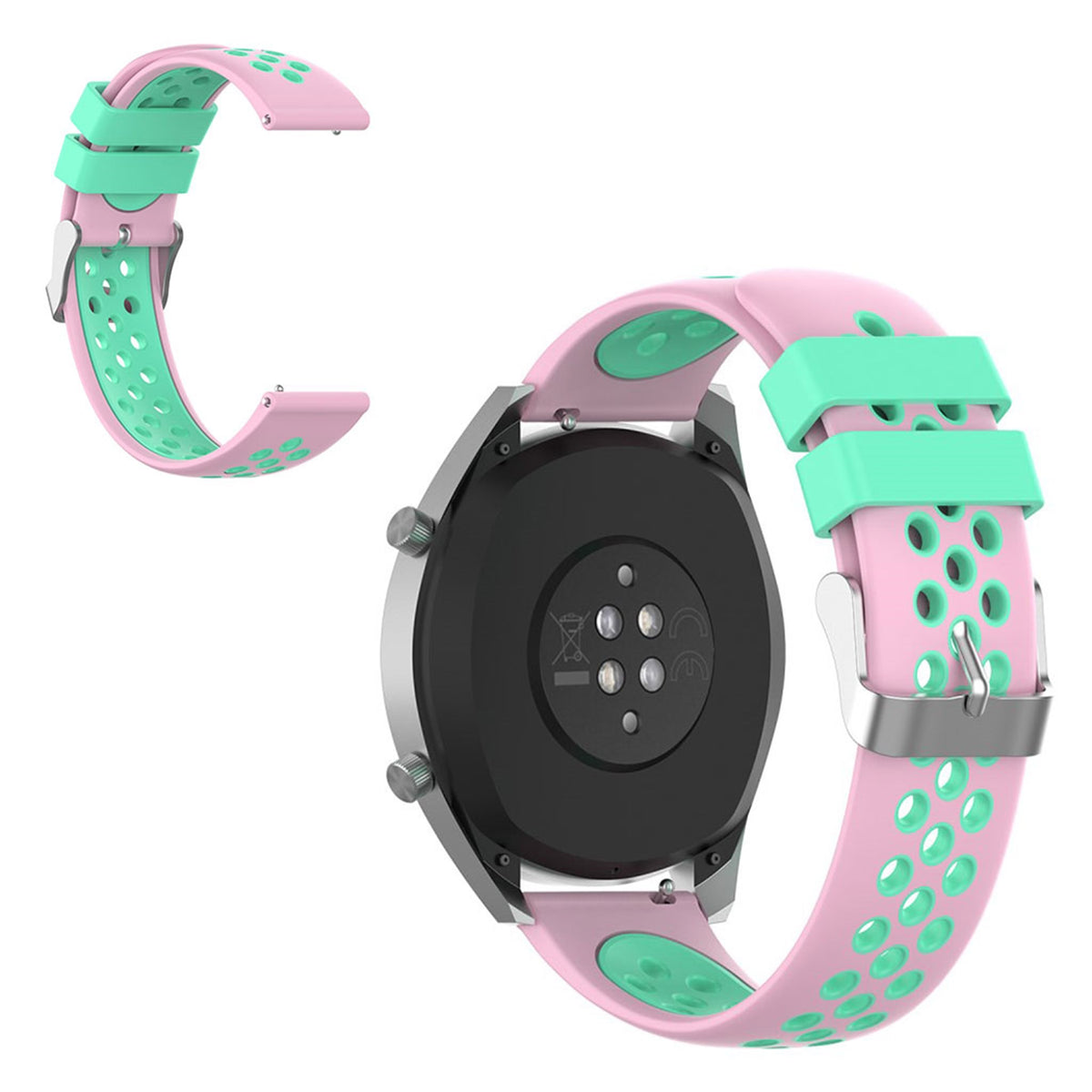 22mm Universal dual silicone watch band Cyan