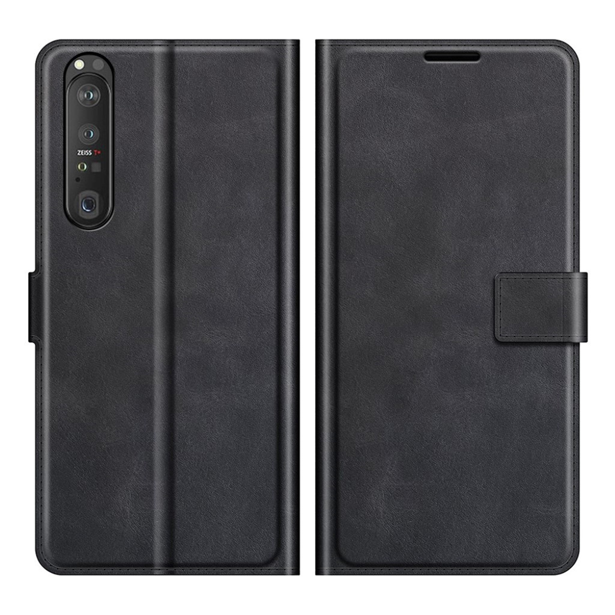 Custodia Portafoglio Bravoday Per Sony Xperia 1 III, In Pelle PU Con Slot Carte E Cavalletto, Blu