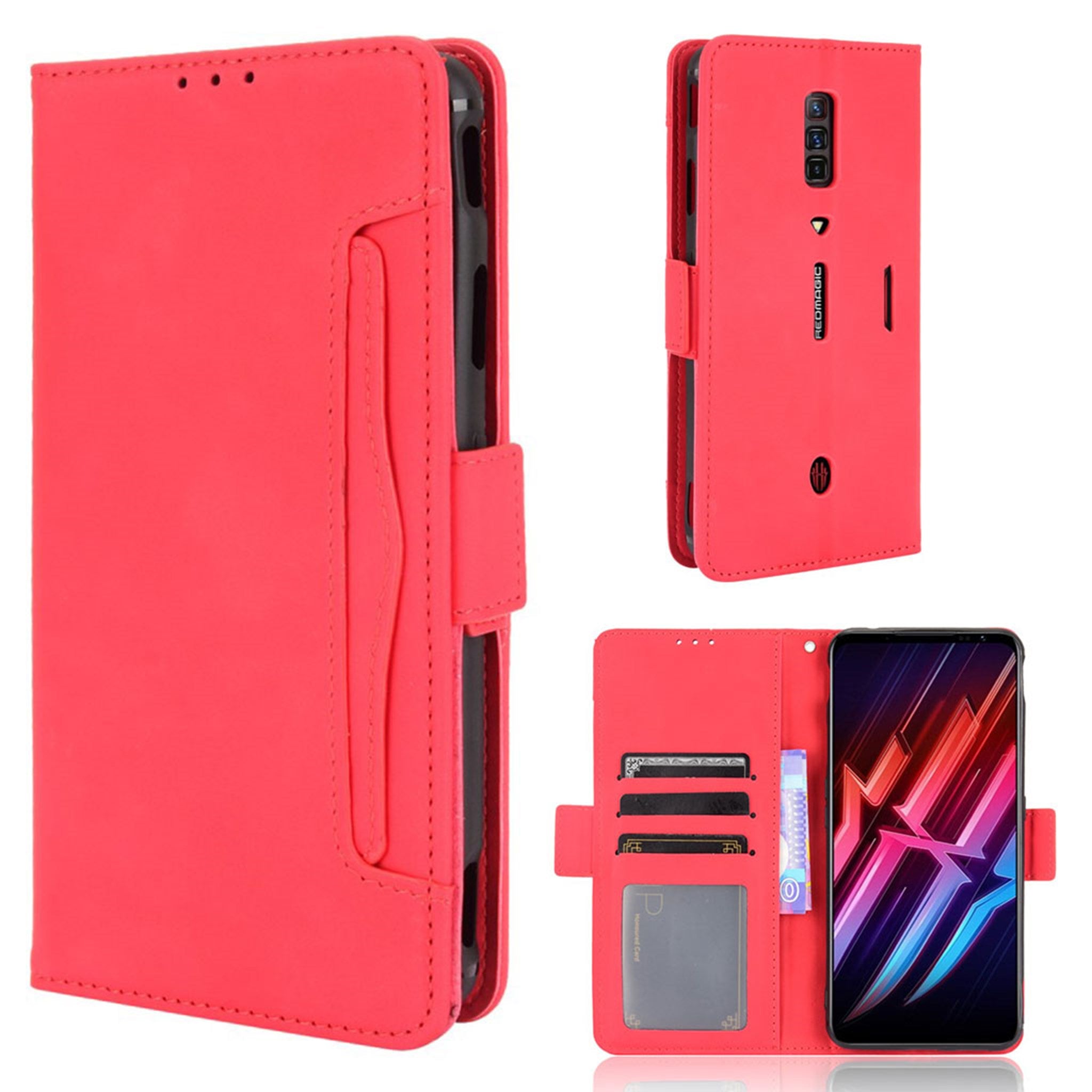 Modern-styled leather wallet case for ZTE nubia Red Magic Pro