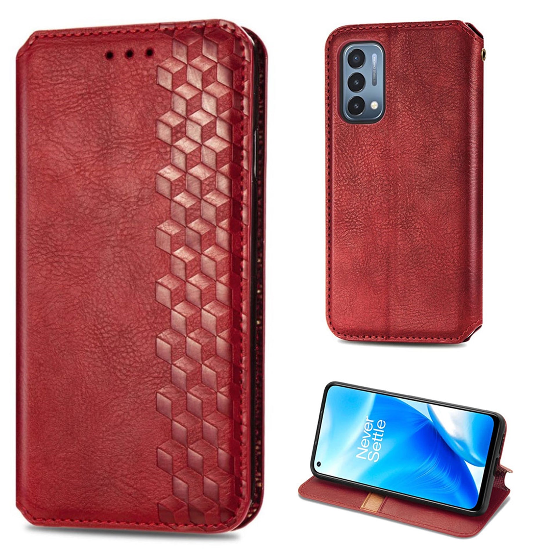 Leather stylish rhombus imprint OnePlus Nord N200