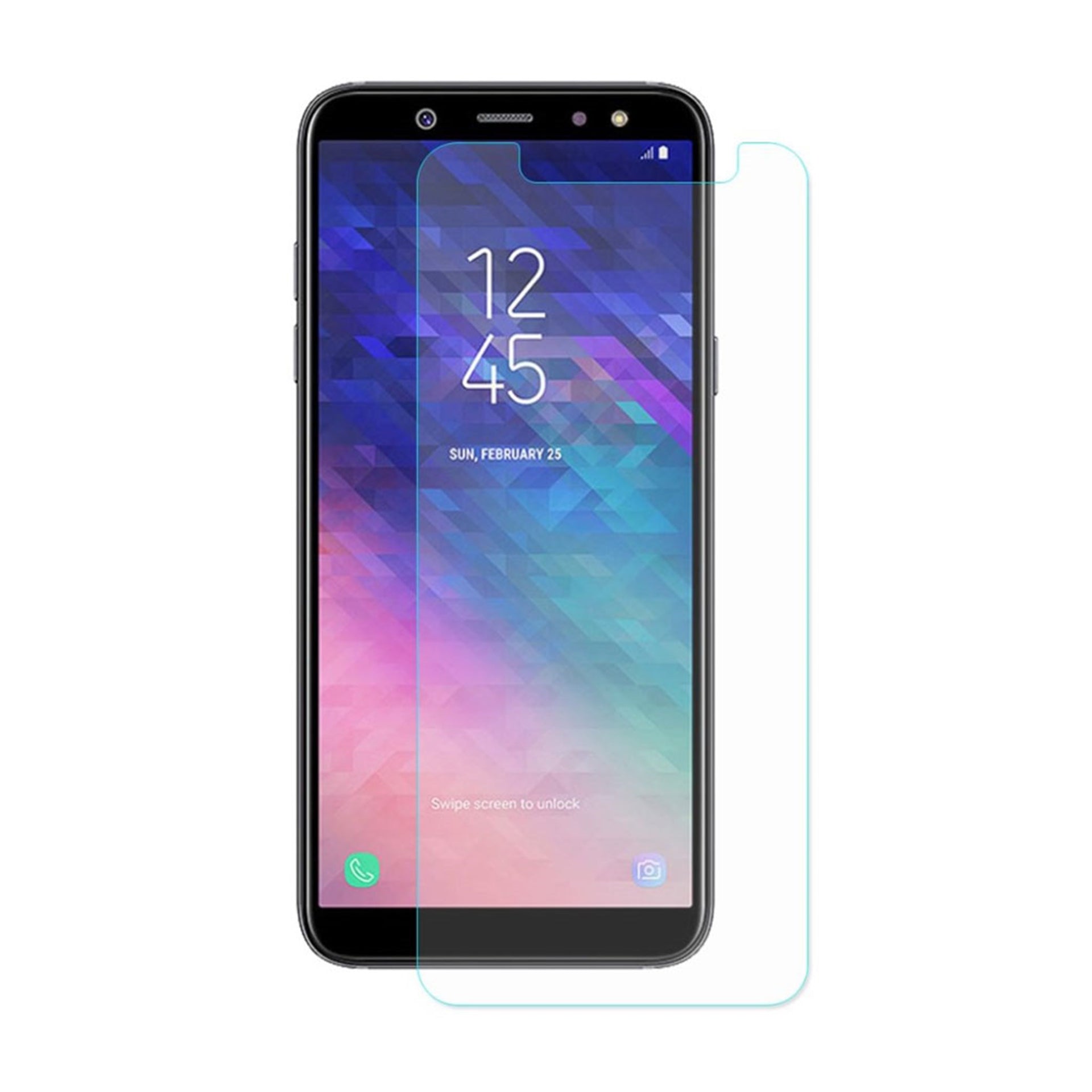 Samsung Galaxy A6 Plus arc edge tempered glass screen protector