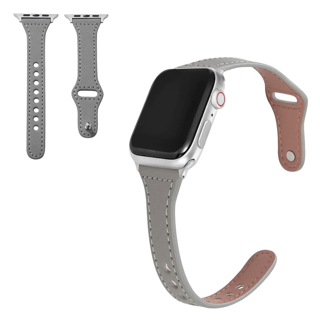 Apple Watch Series 6 5 40mm button snap genuine leather watch band
