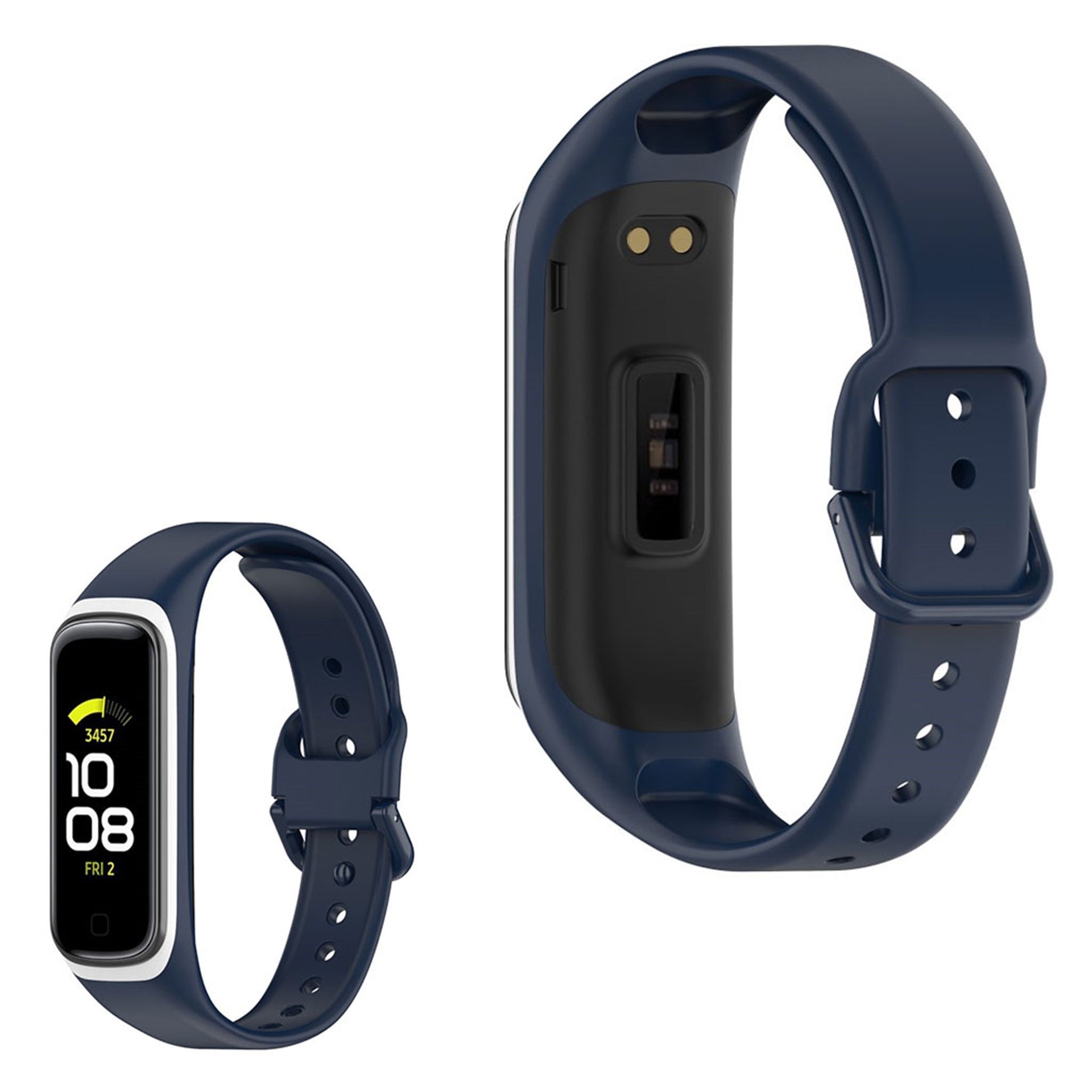 Samsung Galaxy Fit 2 bi silicone watch band Dark Blue White