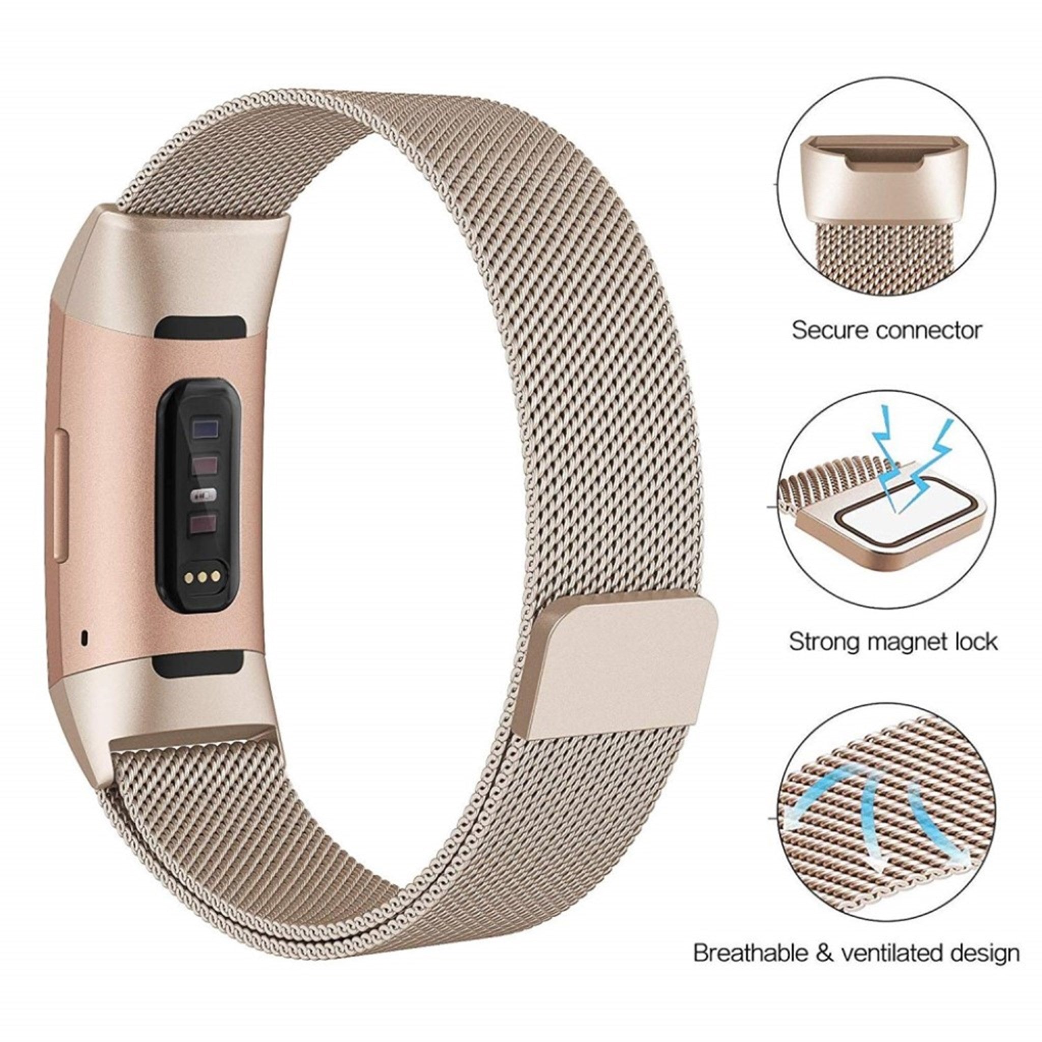 Fitbit charge 3 milanese sale