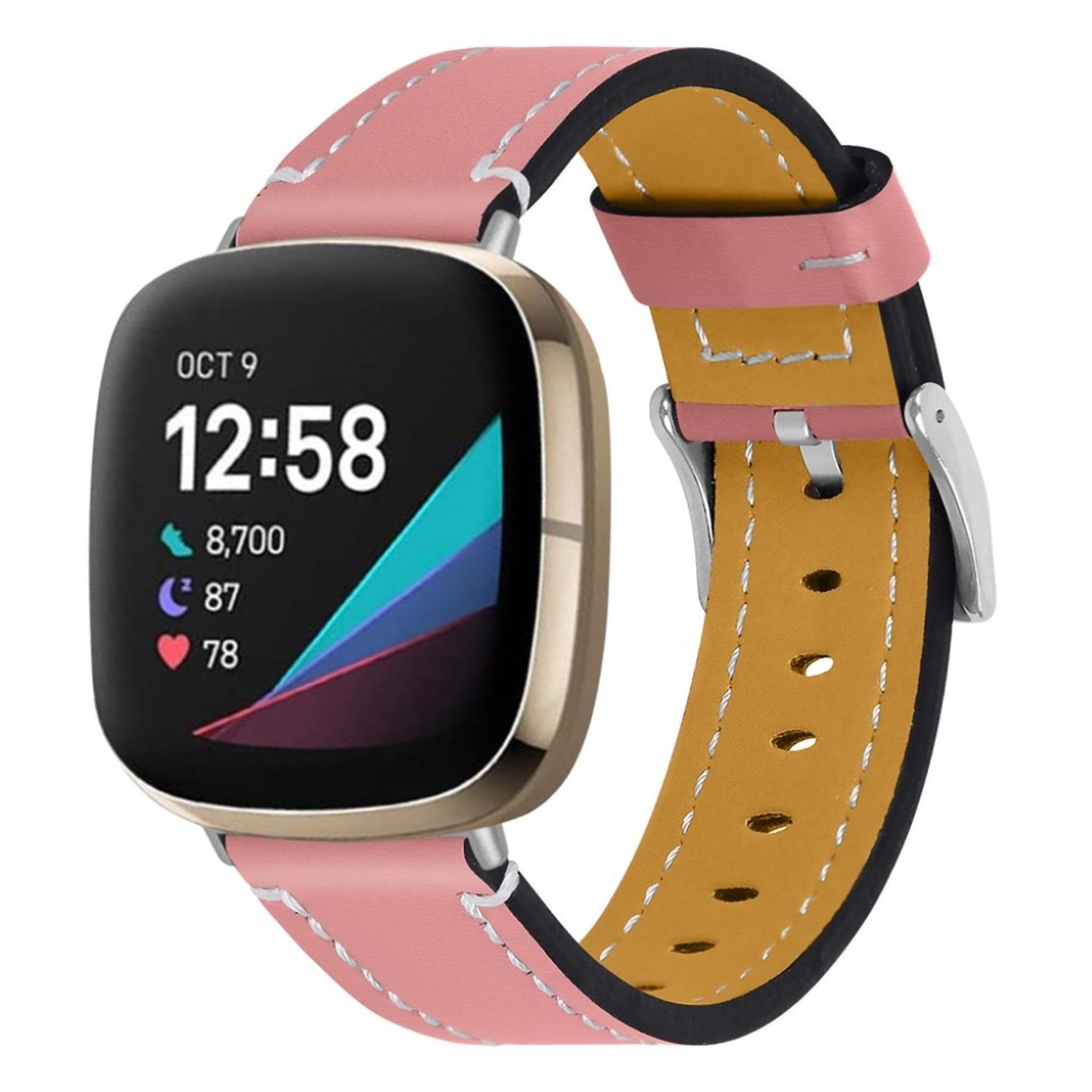 Fitbit versa leather outlet strap uk