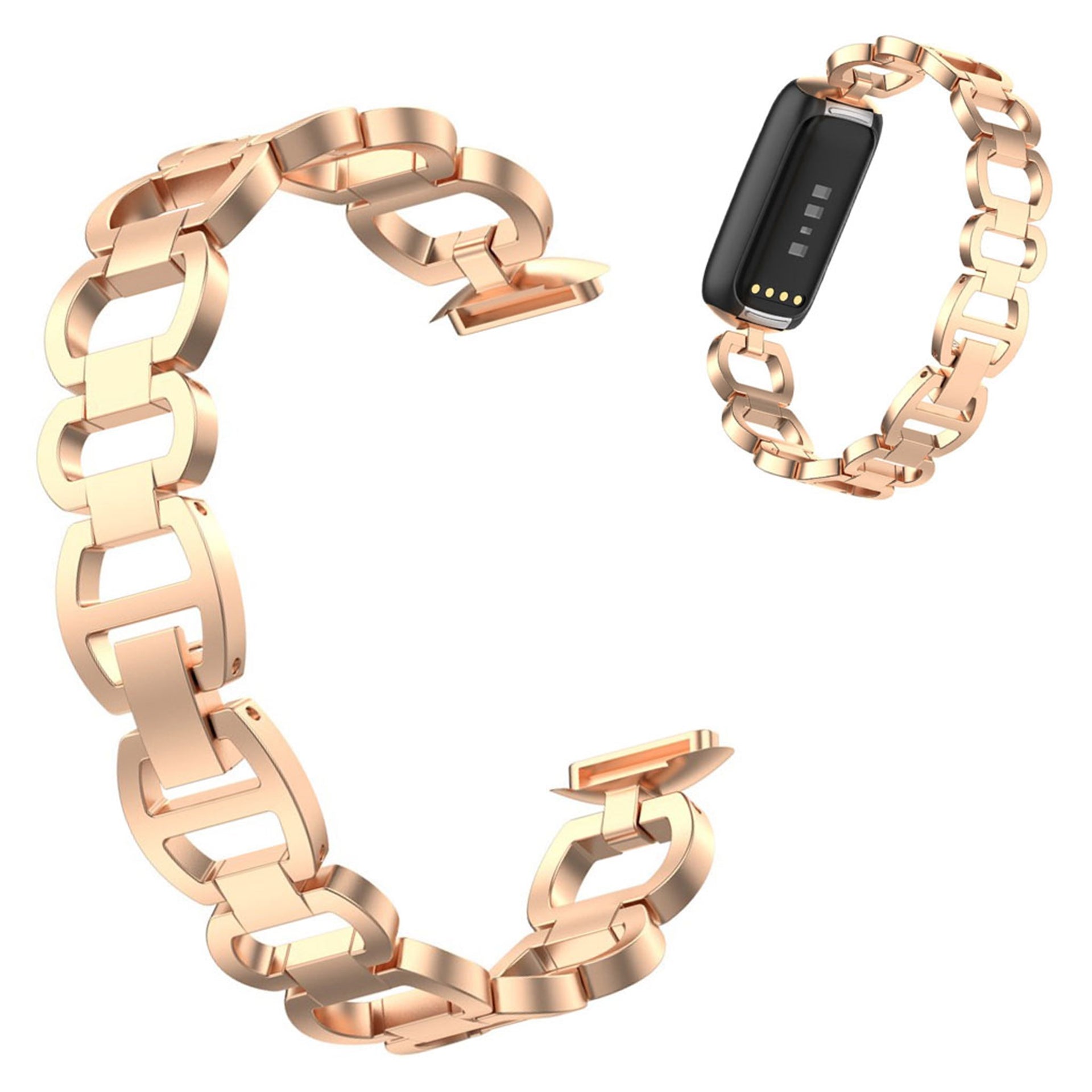 Stainless steel fashionable watch strap Fitbit Luxe Rose Gold