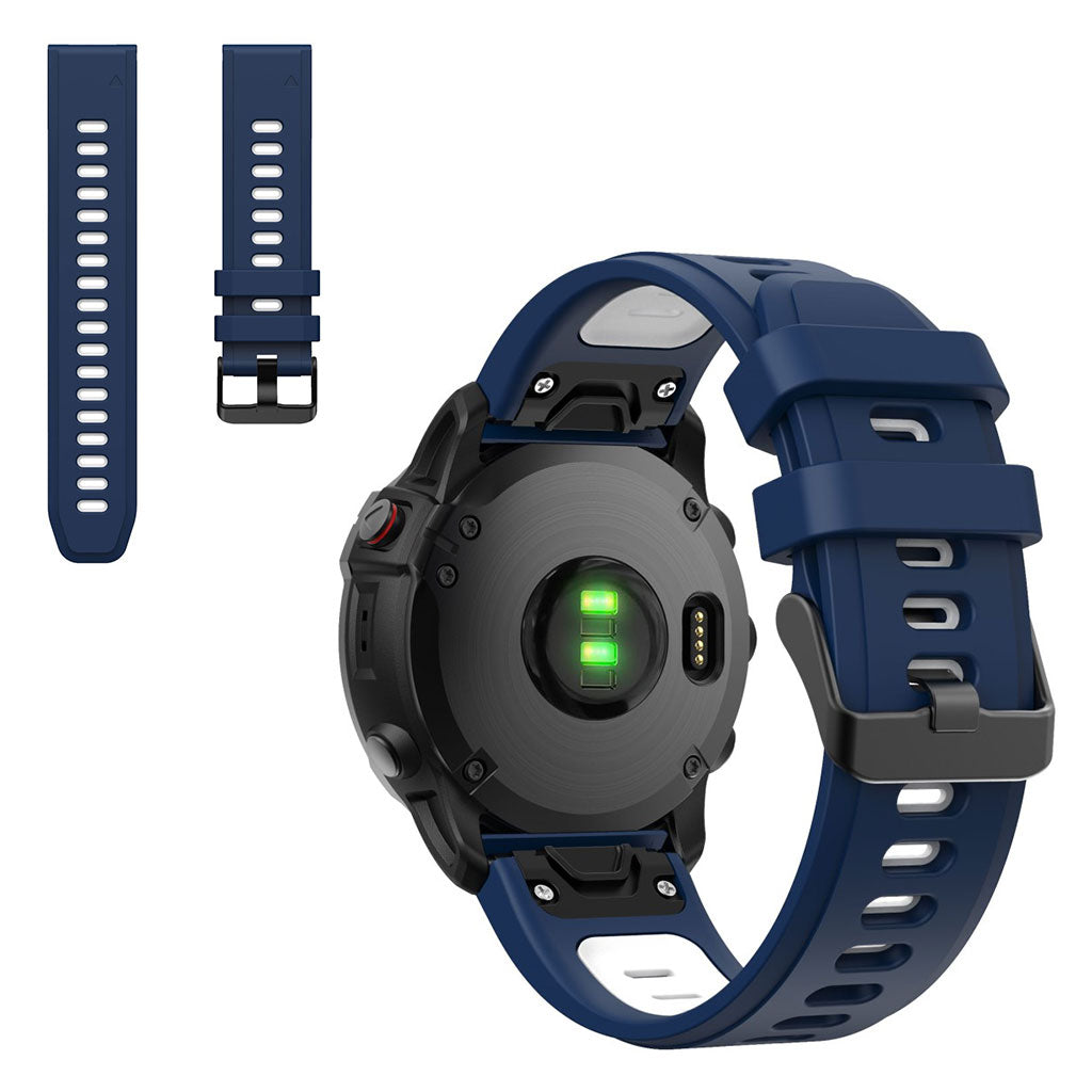 Dual silicoone watch band Garmin watch Midnight Blue
