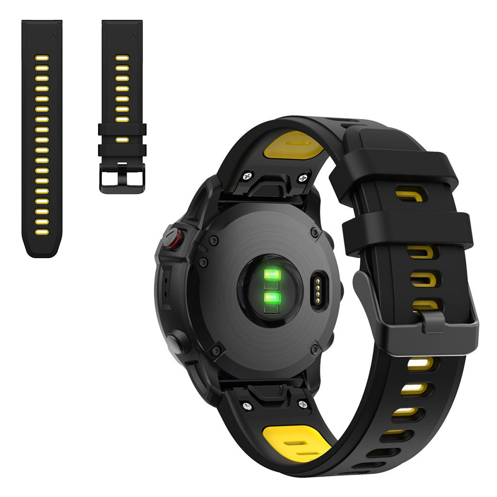 Dual silicoone watch band Garmin watch Yellow