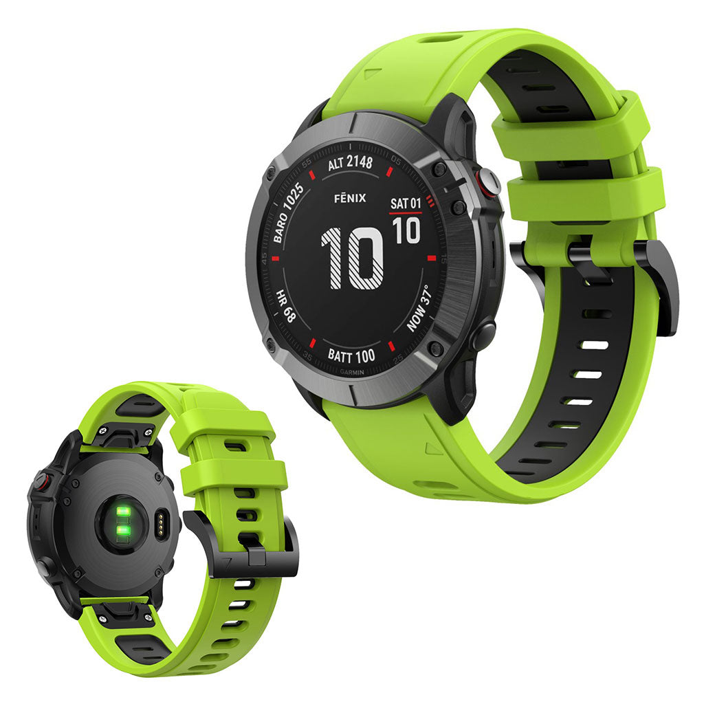 Bi silicone watch band Garmin device Lime