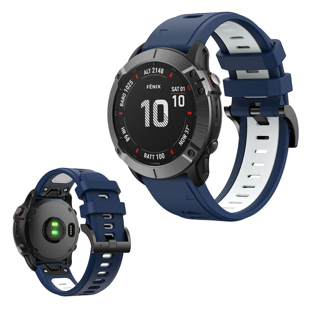 Bi silicone watch band Garmin device Blue