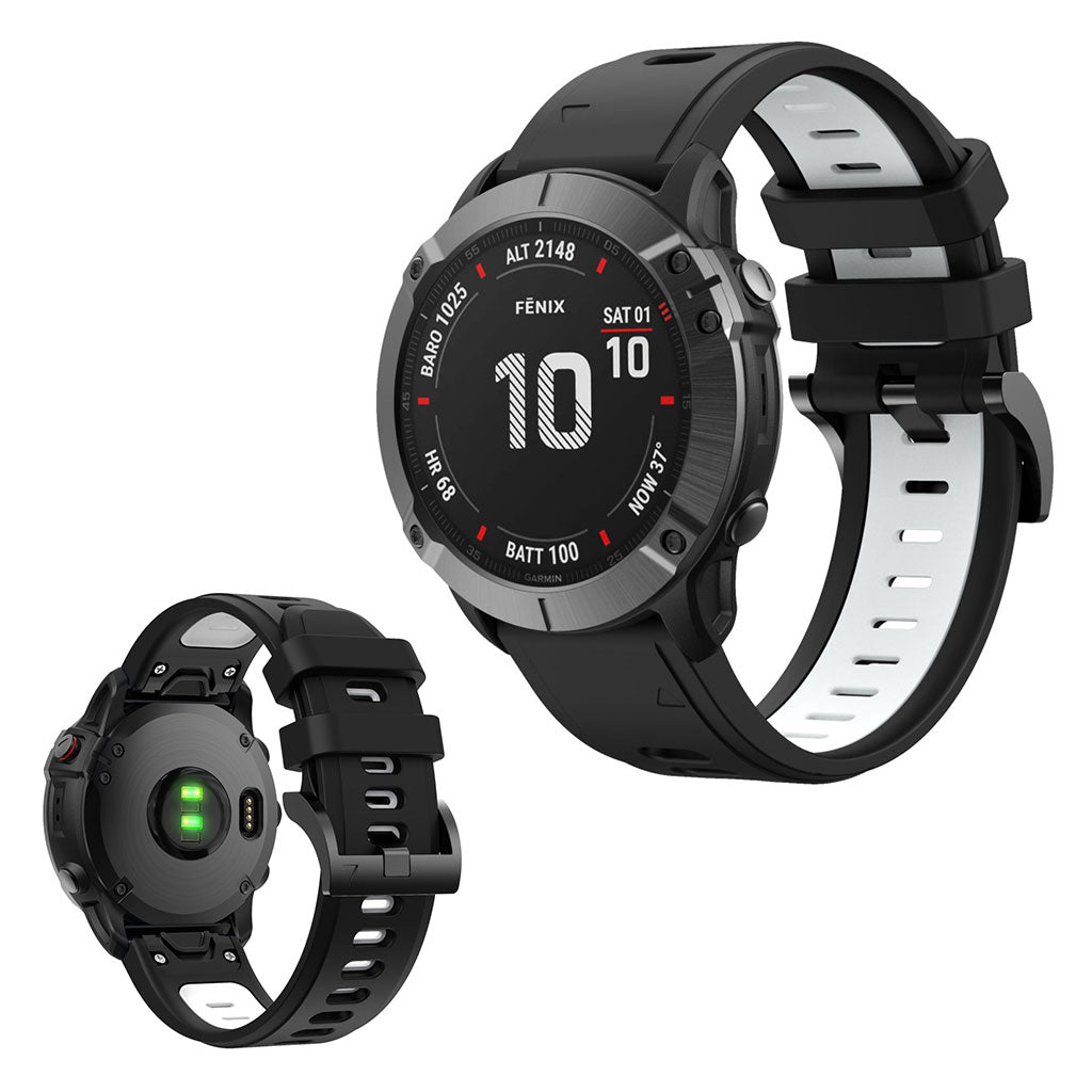 Bi silicone watch band Garmin device White